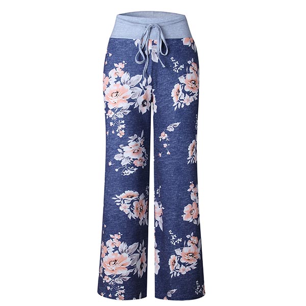 Famulily ​Women's Floral Drawstring High Waist Wide Leg Pants_Shopping  Online